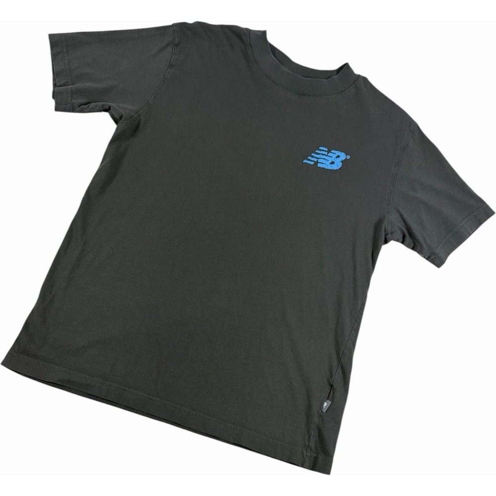 New Balance Mens Short Sleeve Crew Neck T-Shirt‎ Grey Blue Logo S